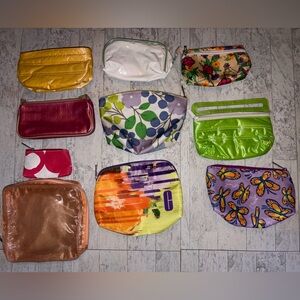 Clinique lot of 10 makeup bags (some vintage)